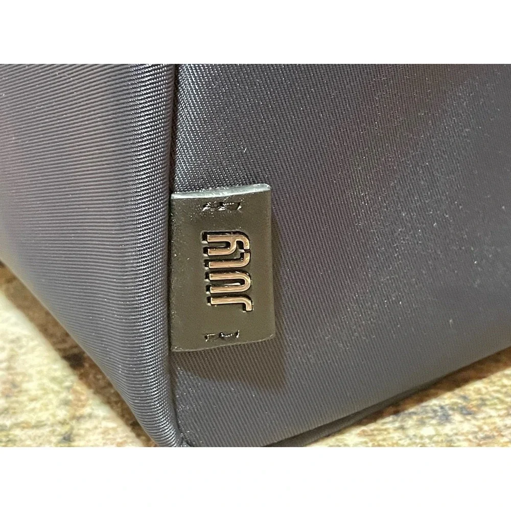 July Carry Me Weekender Bag Navy Blue Nylon Leather Travel Duffel Bag Carry-On
